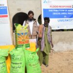 PMS Umerkot team distributed Agri Inputs which include wheat seeds (50 kg), DAP (50 kg), and Urea (100 kg) among the flood-affected farmers