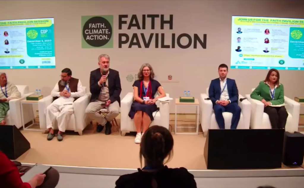 Session on Equitable and Coordinated Funding Streams at Faith Pavilion COP28 Dubai.